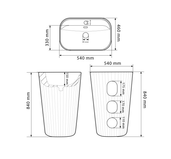 Умывальник (раковина) VBI TARSIA WHITE напольный