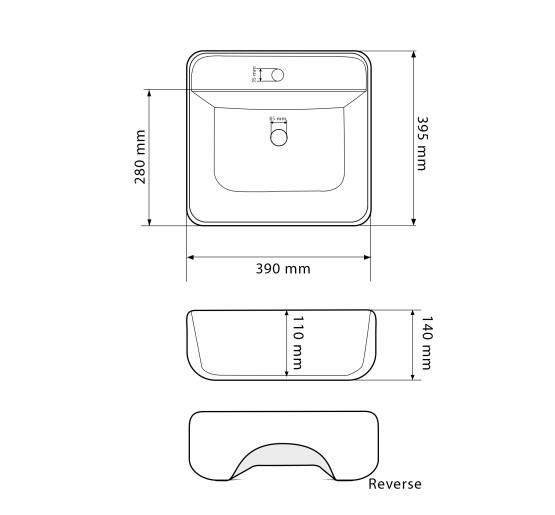 Умывальник (раковина) VBI RAGUSA S MARMO GLOSSY накладной