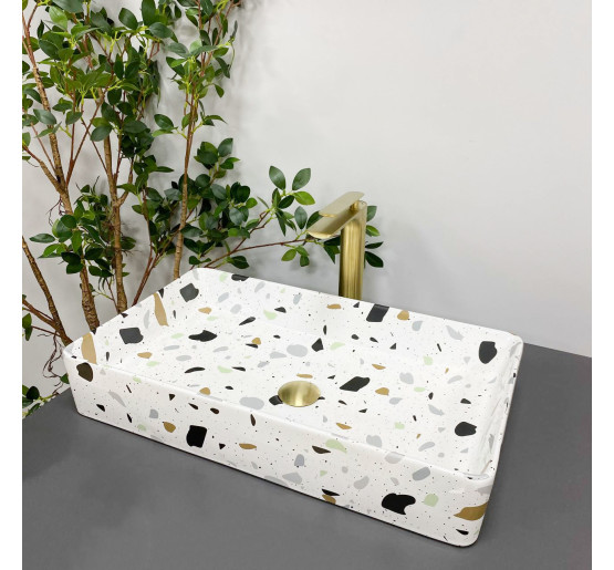 Умывальник (раковина) VBI TRIEST TERAZZO GLOSSY накладной