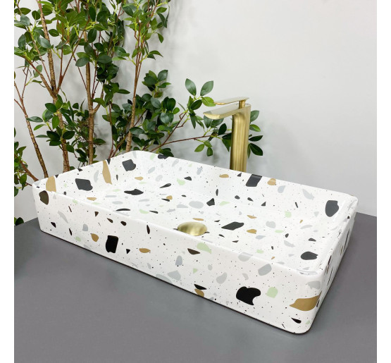 Умывальник (раковина) VBI TRIEST TERAZZO GLOSSY накладной