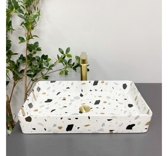 Умывальник (раковина) VBI TRIEST TERAZZO GLOSSY накладной