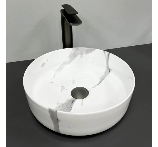 Умывальник (раковина) VBI PRATO MARBLE NATURE GLOSSY накладной