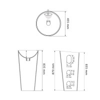 Умивальник (раковина) VBI VARSI WHITE підлоговий