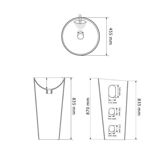 Умивальник (раковина) VBI VARSI WHITE підлоговий