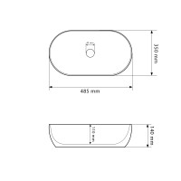 Умивальник (раковина) VBI MODENA S TEĎZO GLOSSY накладний