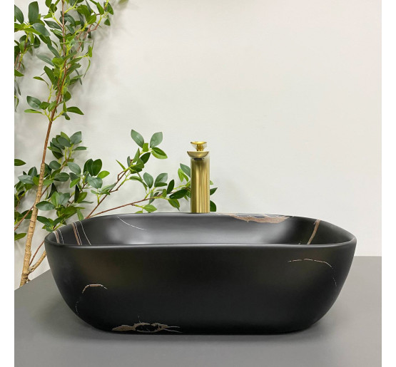 Умывальник (раковина) VBI RAVENNA BLACK STONE MATT накладной