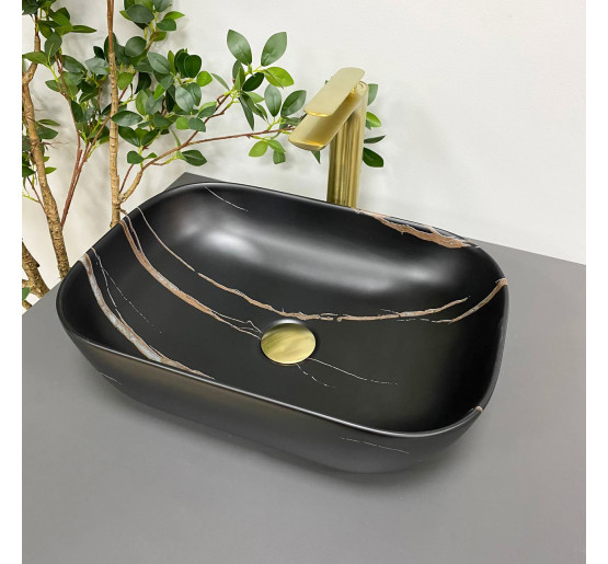 Умывальник (раковина) VBI RAVENNA BLACK STONE MATT накладной