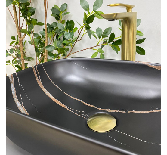 Умывальник (раковина) VBI RAVENNA BLACK STONE MATT накладной