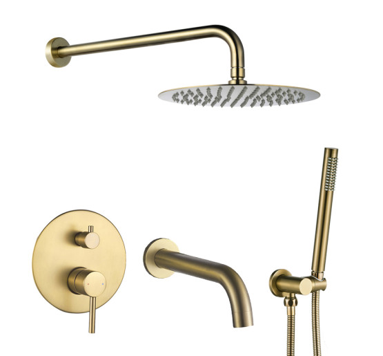 Душова система з виливом VBI MILANO BRUSHED GOLD прихованого монтажу