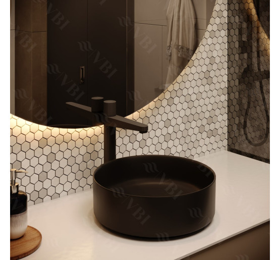 Умывальник (раковина) VBI PRATO BLACK MATT накладной