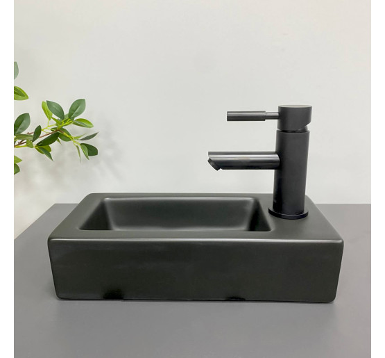 Умивальник (раковина) VBI KOMO L BLACK MATT накладний підвісний