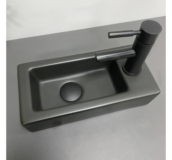 Умивальник (раковина) VBI KOMO L BLACK MATT накладний підвісний