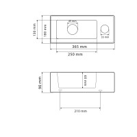 Умивальник (раковина) VBI KOMO L BLACK MATT накладний підвісний