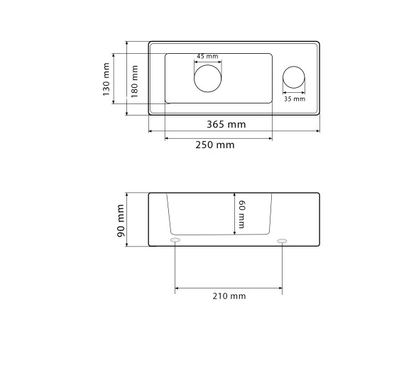 Умивальник (раковина) VBI KOMO L BLACK MATT накладний підвісний