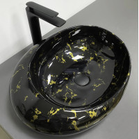 Умывальник (раковина) VBI RICCIA BLACK MARMO GLOSSY накладной