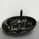 Умывальник (раковина) VBI RICCIA BLACK MARMO GLOSSY накладной