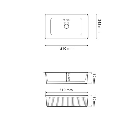 Умывальник (раковина) VBI BRESCIA WHITE накладной