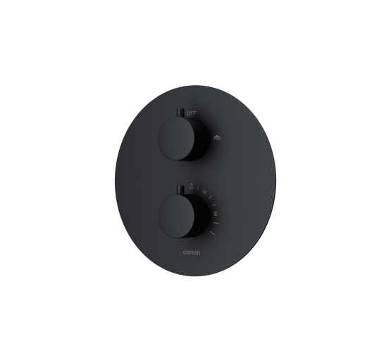 Душова система CORSAN LUGO BLACK з термостатом + BOX прихованого монтажу