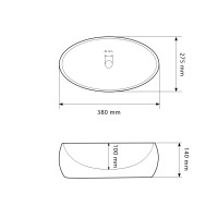 Умивальник (раковина) VBI VENETO S WHITE накладний