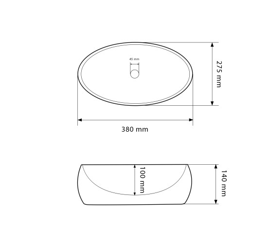 Умывальник (раковина) VBI VENETO S WHITE накладной