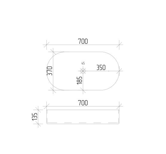 Умывальник (раковина) VBI VERONA 70 WHITE накладной