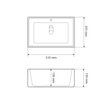 Умивальник (раковина) VBI CASTELLO WHITE накладний