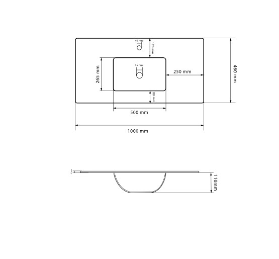 Умывальник (раковина) VBI FERRARA 100 WHITE врезной