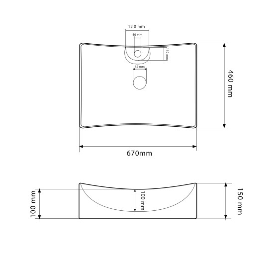 Умывальник (раковина) VBI VIAREGGIO L WHITE накладной