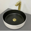 Умивальник (раковина) VBI PRATO WHITE BLACK MARBLE MATT накладний
