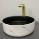 Умивальник (раковина) VBI PRATO WHITE BLACK MARBLE MATT накладний