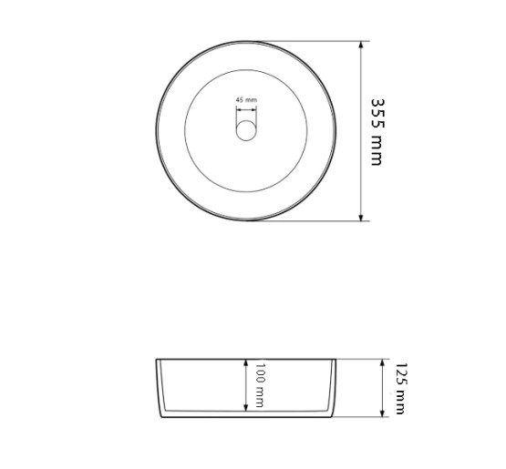 Умивальник (раковина) VBI PRATO WHITE BLACK MARBLE MATT накладний