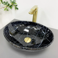Умивальник (раковина) VBI PARMA BLACK STONE GLOSSY накладний