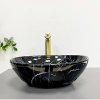 Умивальник (раковина) VBI PARMA BLACK STONE GLOSSY накладний