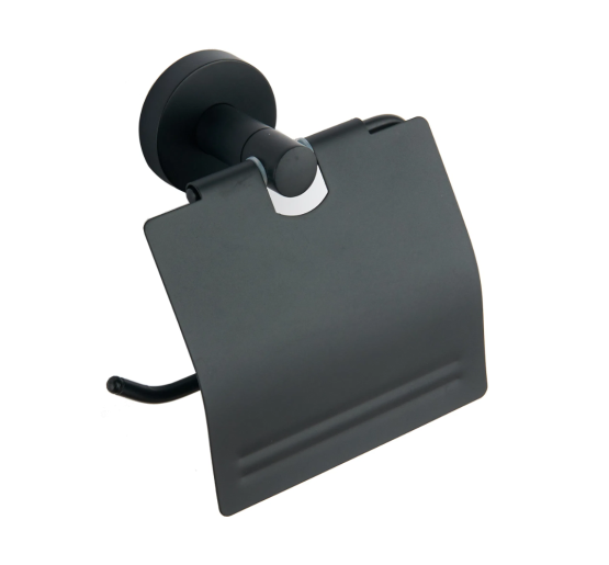 Держатель для туалетной бумаги с крышкой VBI VENUS BLACK