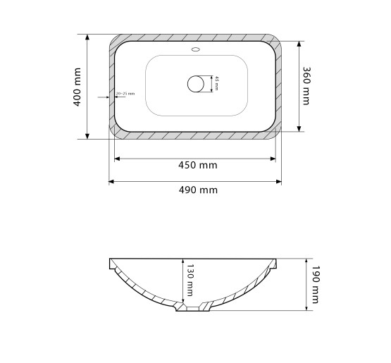 Умивальник (раковина) VBI MODIKA WHITE врізний