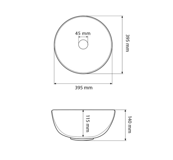 Умивальник (раковина) VBI AMALFI WHITE MATT накладний