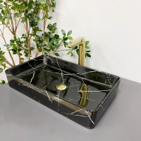 Умивальник (раковина) VBI TRIEST BLACK MARMO GLOSSY накладний