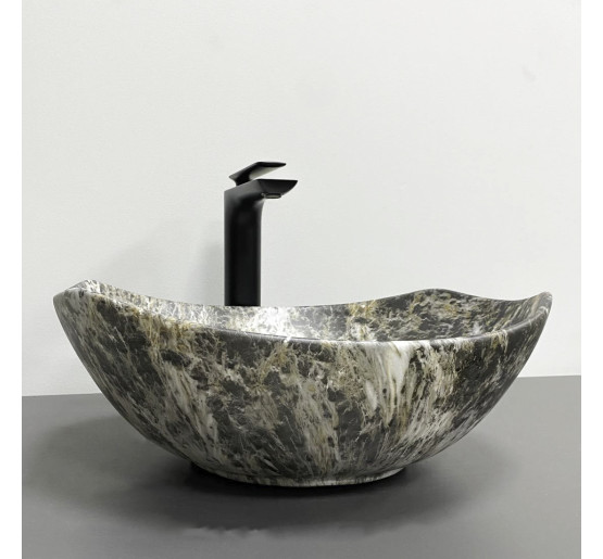 Умивальник (раковина) VBI RONTA DARK GREY STONE MATT накладний