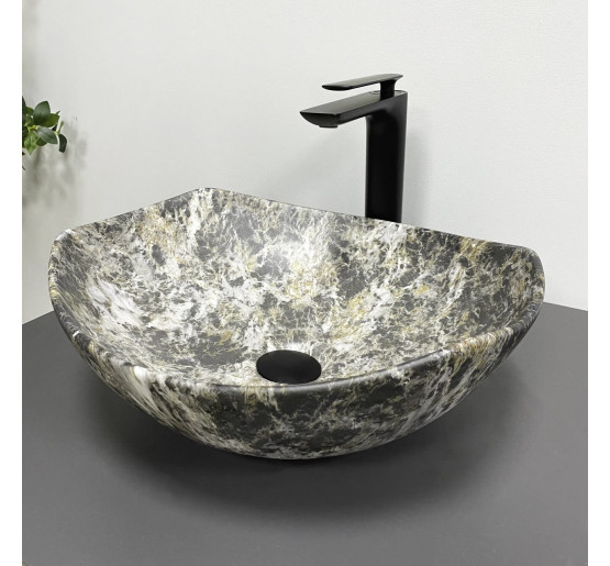 Умивальник (раковина) VBI RONTA DARK GREY STONE MATT накладний