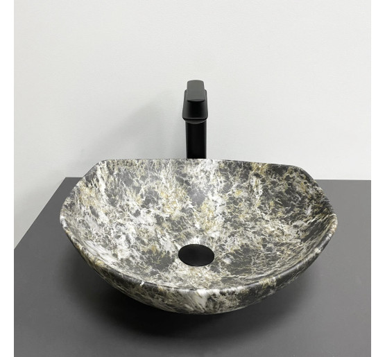 Умивальник (раковина) VBI RONTA DARK GREY STONE MATT накладний