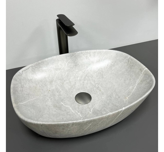 Умивальник (раковина) VBI OLBIA GREY STONE MATT накладний