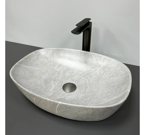 Умивальник (раковина) VBI OLBIA GREY STONE MATT накладний
