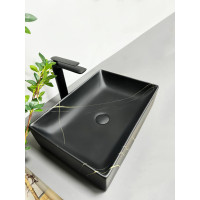 Умивальник (раковина) VBI LATINA BLACK STONE MATT накладний