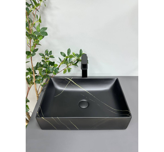 Умивальник (раковина) VBI LATINA BLACK STONE MATT накладний