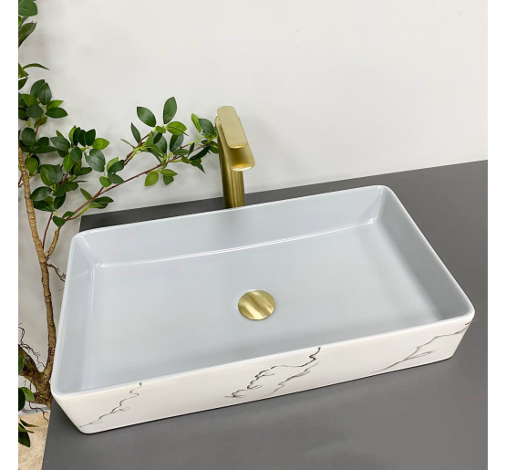 Умивальник (раковина) VBI TRIEST GREY MARMO накладний