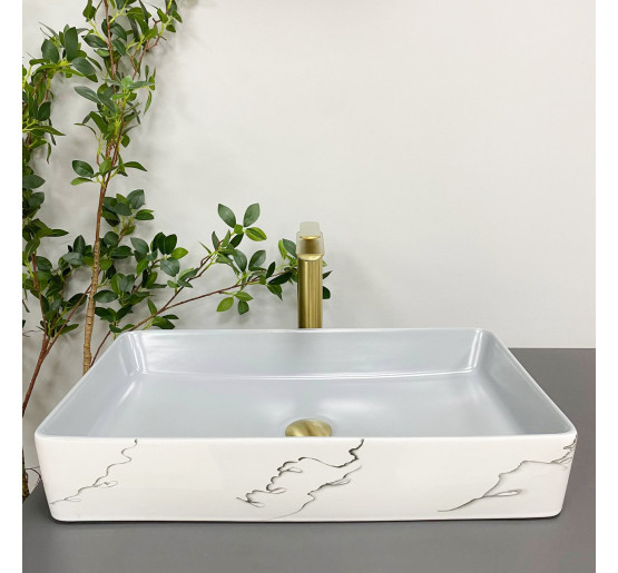 Умивальник (раковина) VBI TRIEST GREY MARMO накладний