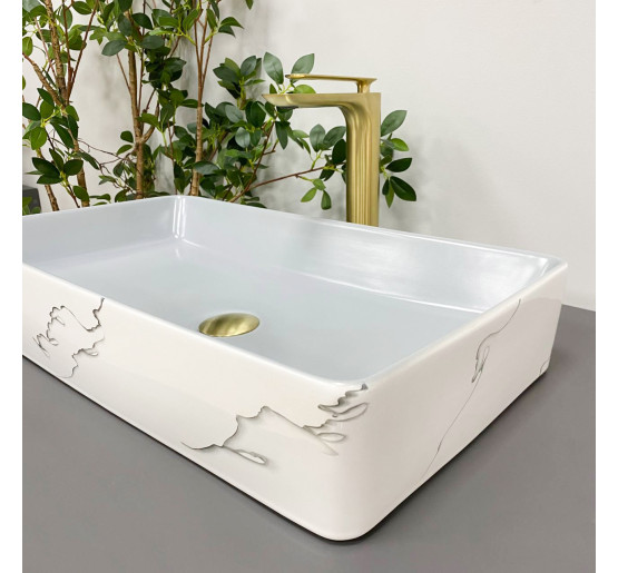 Умивальник (раковина) VBI TRIEST GREY MARMO накладний