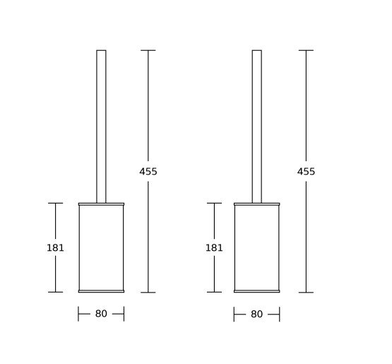 Йоржик для унітазу підлоговий VBI ROUND CHROME