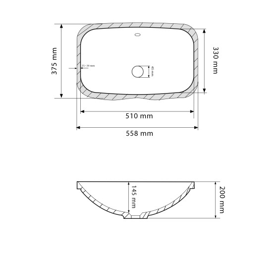Умывальник (раковина) VBI MOENA WHITE врезной