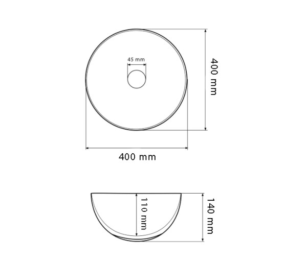 Умивальник (раковина) VBI ORMELA BLACK WHITE MATT накладний